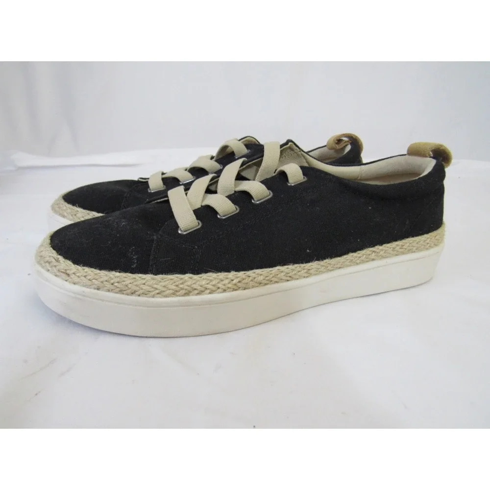 Spenco Women's Malibu Sneaker Black Espadrille Shoe Comfort Causal‎ Size 10B